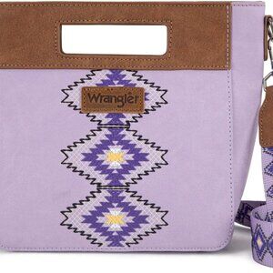 Elegant Purple Aztec Satchel Crossbody with Magnetic Closure & Versatility
